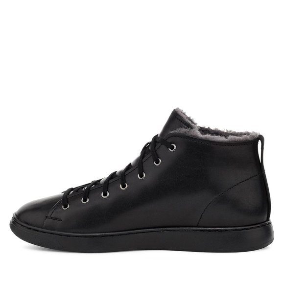 New Men\'s UGG Lining Leather Sneaker Boots, Black, US 9 main image 8